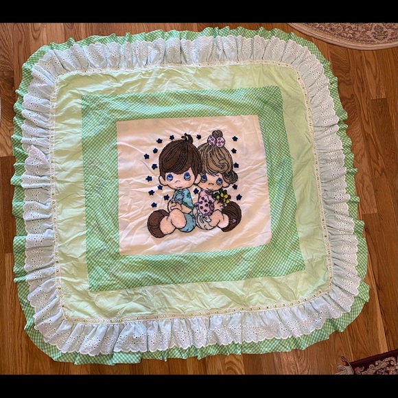 Vintage Handmade vintage baby blanket precious moment - Picture 1 of 7